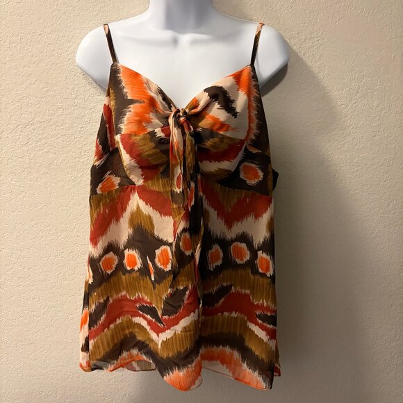 Lane Bryant Women’s Cami Tie Front Multi Color Spaghetti Strap Top | Sz 16 - Picture 6 of 13